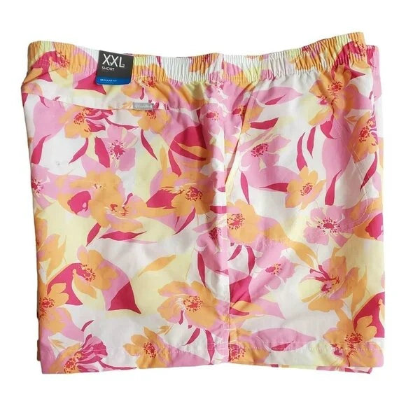 New Columbia Shorts Tropical Floral Pink Yellow Orange Womens 2X XXL Hawaiian - Picture 2 of 15